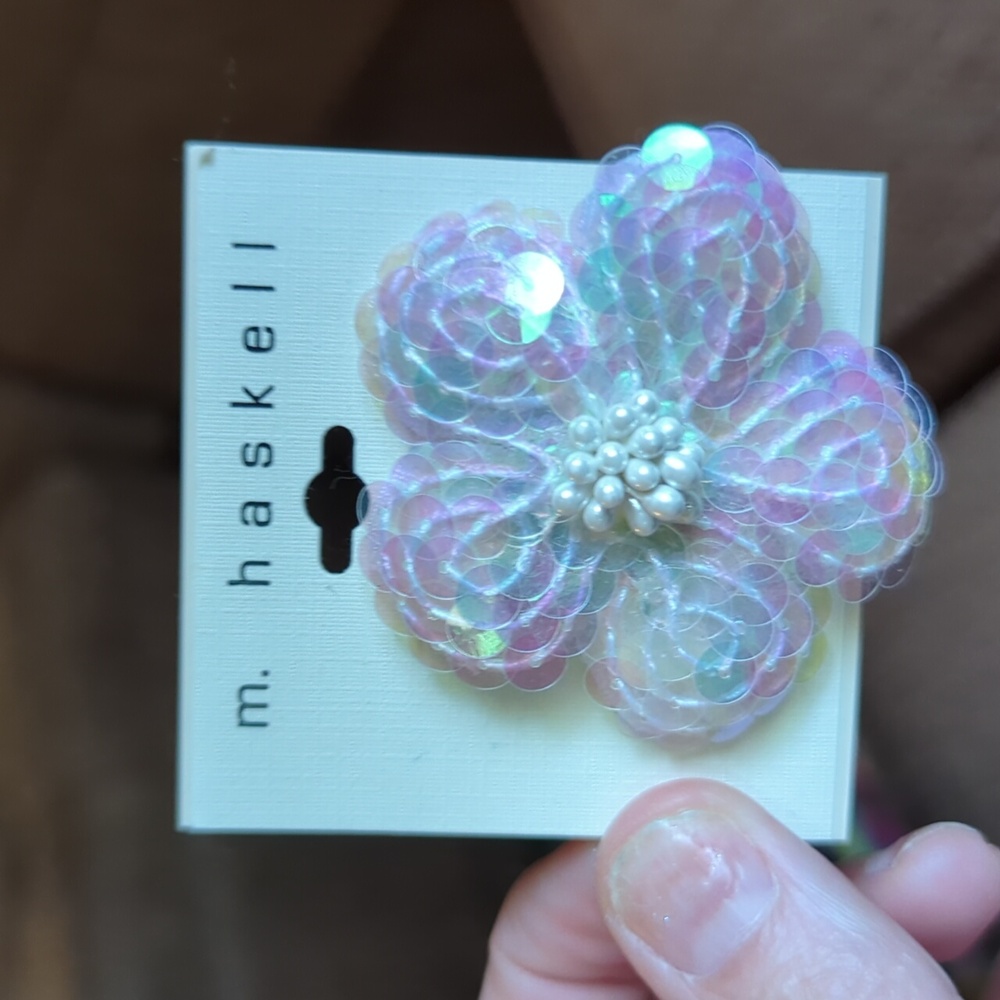 M. Haskell sequence flower pin new with tags